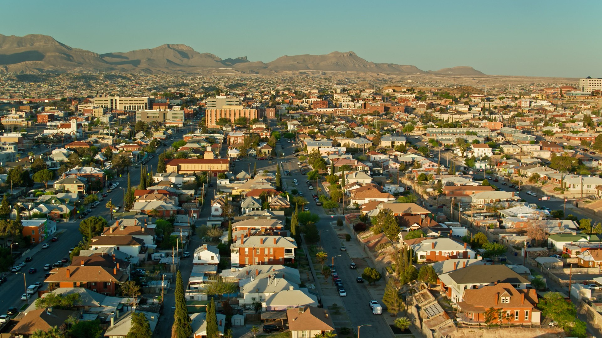 Aerial Shot of Residential Streets in El Paso, Texas